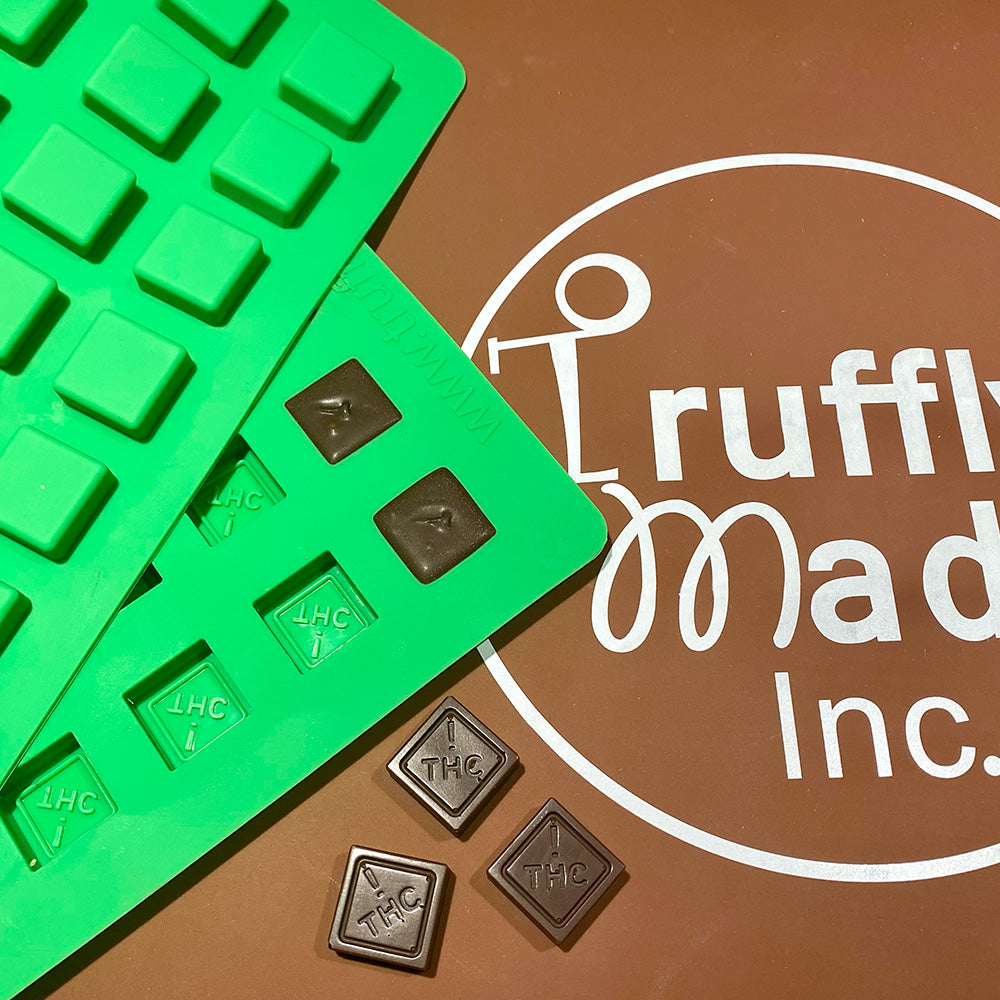 Mini cube with caution sign logo candy