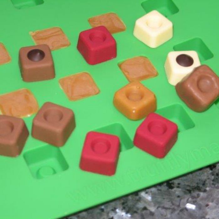 Square bacarat mold with candy